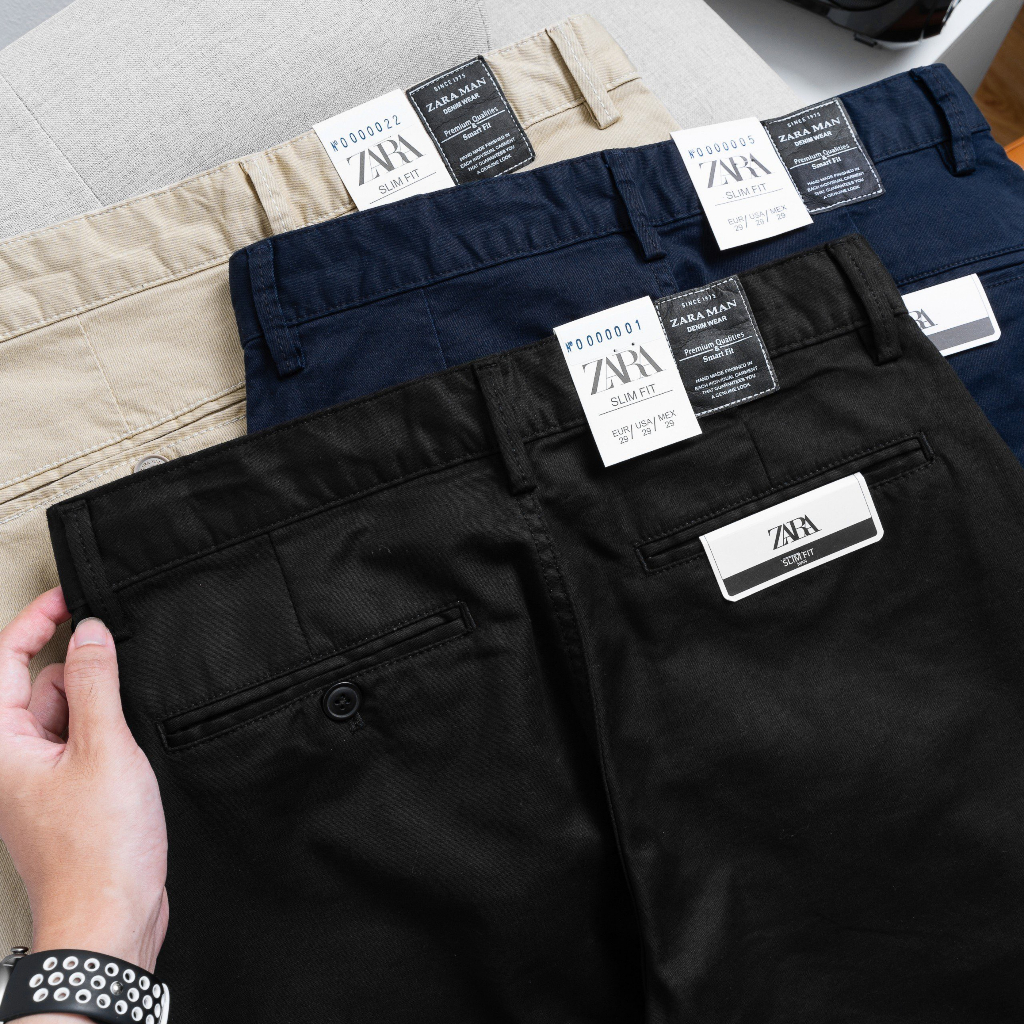 Quần Kaki Zara Dài Nam, Form ống đứng, ống 16-18cm, cạp thắt lưng, KZ61 - Hàng VNXK