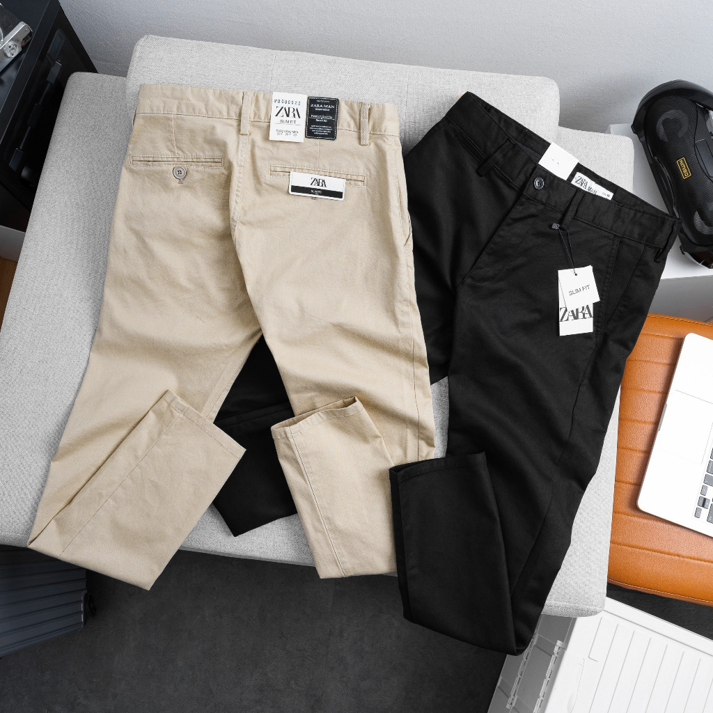 Quần Kaki Zara Dài Nam, Form ống đứng, ống 16-18cm, cạp thắt lưng, KZ61 - Hàng VNXK
