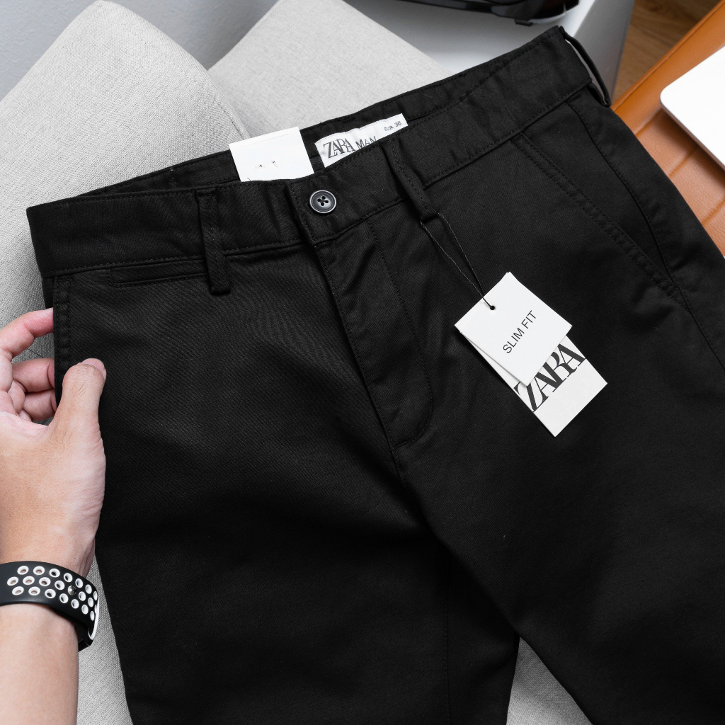 Quần Kaki Zara Dài Nam, Form ống đứng, ống 16-18cm, cạp thắt lưng, KZ61 - Hàng VNXK