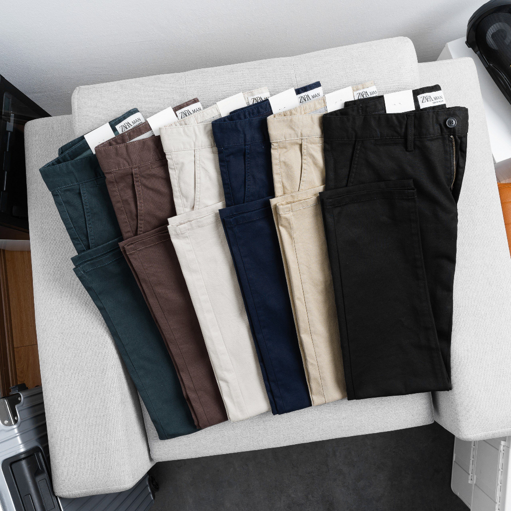 Quần Kaki Zara Dài Nam, Form ống đứng, ống 16-18cm, cạp thắt lưng, KZ61 - Hàng VNXK