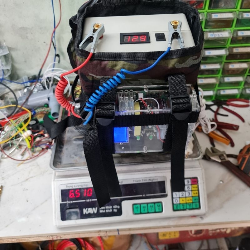 Pin lithium 12V/60Ah Tặng Sạc Và Balo Bảo Hành 1 Năm