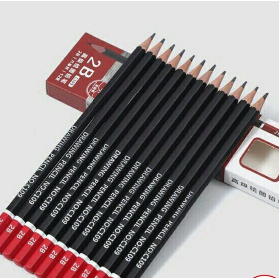 Bút chì 2B vỏ đen bút chì QiLi bút vẽ