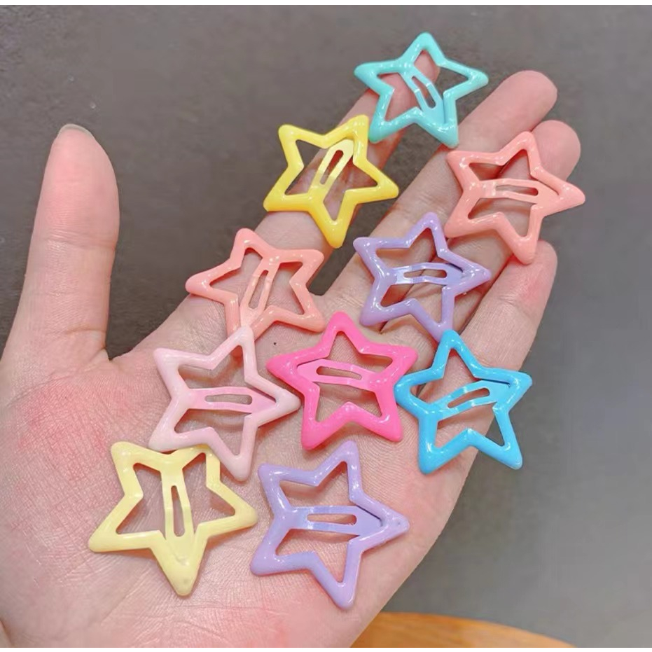 Bộ 10 Kẹp Tóc Bấm Ngôi Sao Cho Bé Gái Đáng Yêu Dễ Thương