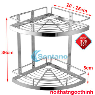 Combo 10 cái kệ góc đa năng nhà tắm 2 tầng inox 304 cao cấp không gỉ sét