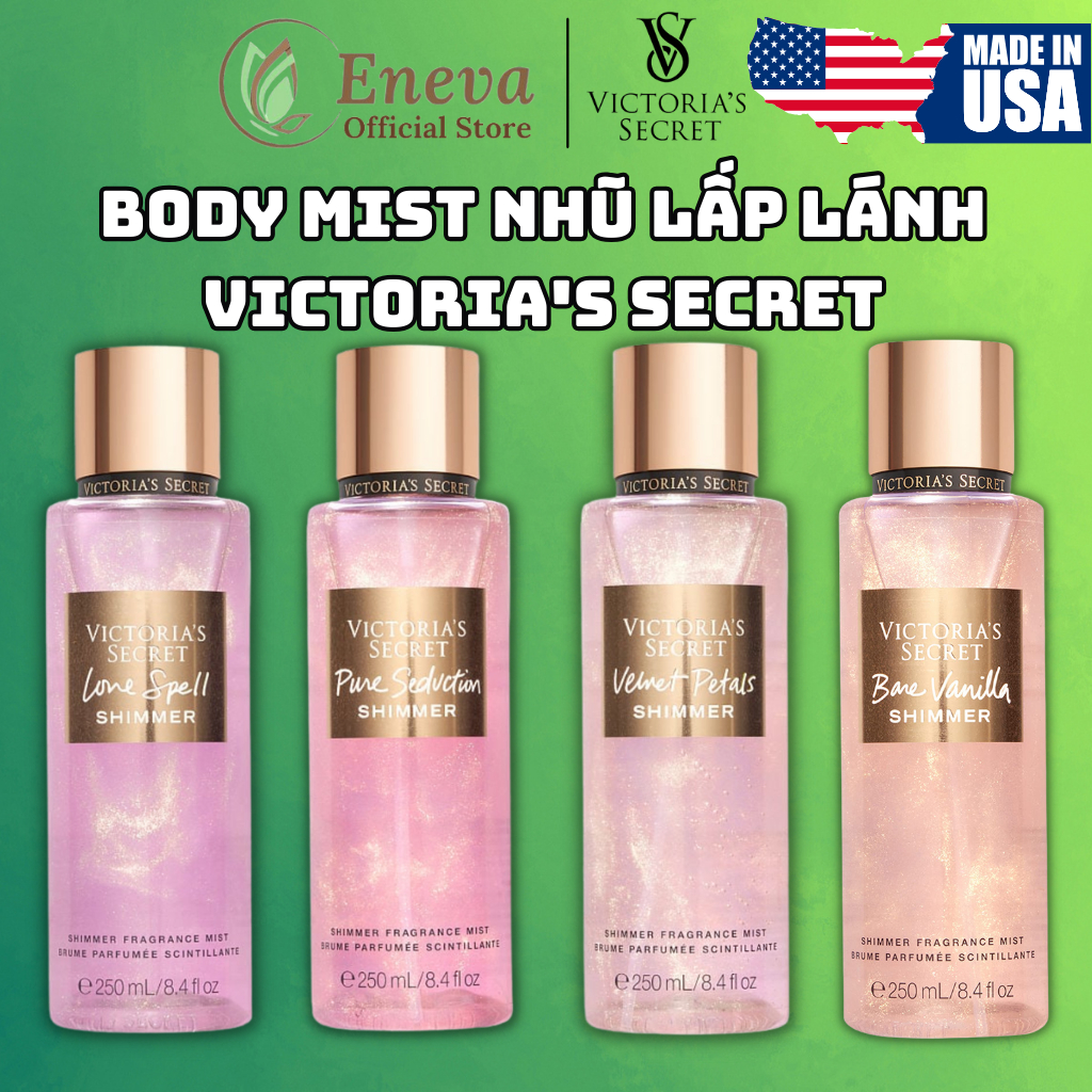 Body Mist Victoria Secret Chính Hãng Shimmer, Xịt Thơm Body Toàn Thân Victoria Secret Hương Nước Hoa