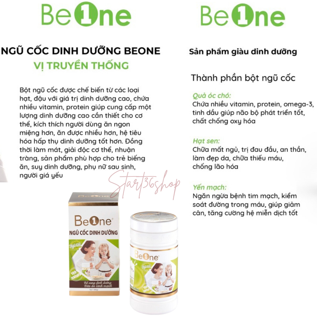 Ngũ cốc Beone ngũ cốc dinh dưỡng Beone hỗ trợ biếng ăn ở trẻ,lợi sữa, tăng sức đề kháng, đẹp da, dùng cho cả gia đình