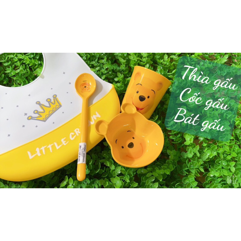 Thìa , cốc, bát  ăn dặm gấu disney