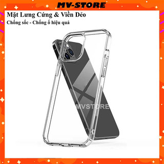 Ốp lưng điện thoại lưng cứng viền dẻo trong suốt chống ố chống sốc cho 15 14 13 11 Pro MAX 14 Plus 12 Pro MVSTORE