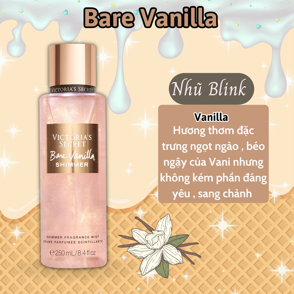 Body Mist Victoria Secret Chính Hãng Shimmer, Xịt Thơm Body Toàn Thân Victoria Secret Hương Nước Hoa