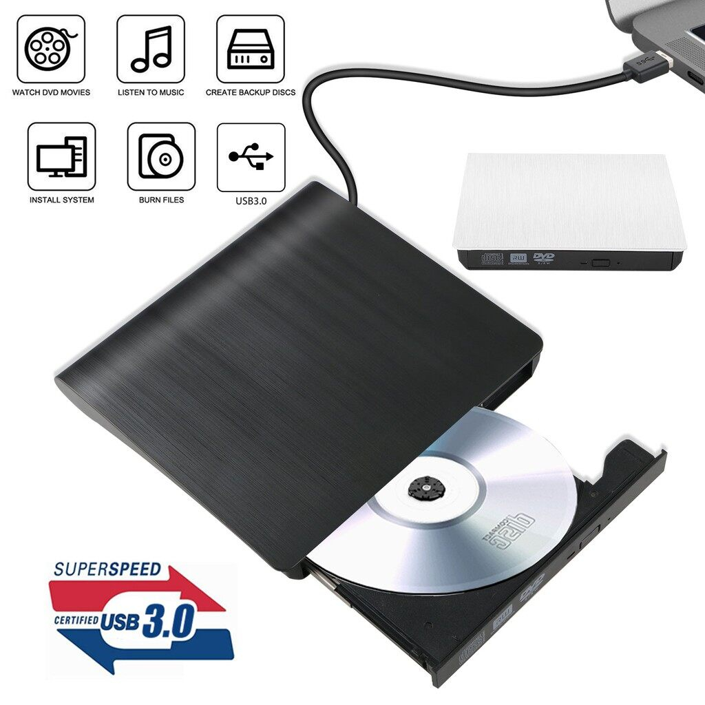 Đầu DVD Đầu đọc CD Đầu ghi DVD Đĩa CD/DVD-RW gắn ngoài USB 3.0 Tốc độ tối đa USB 3.0 DVD-RW gắn ngoài tương thích