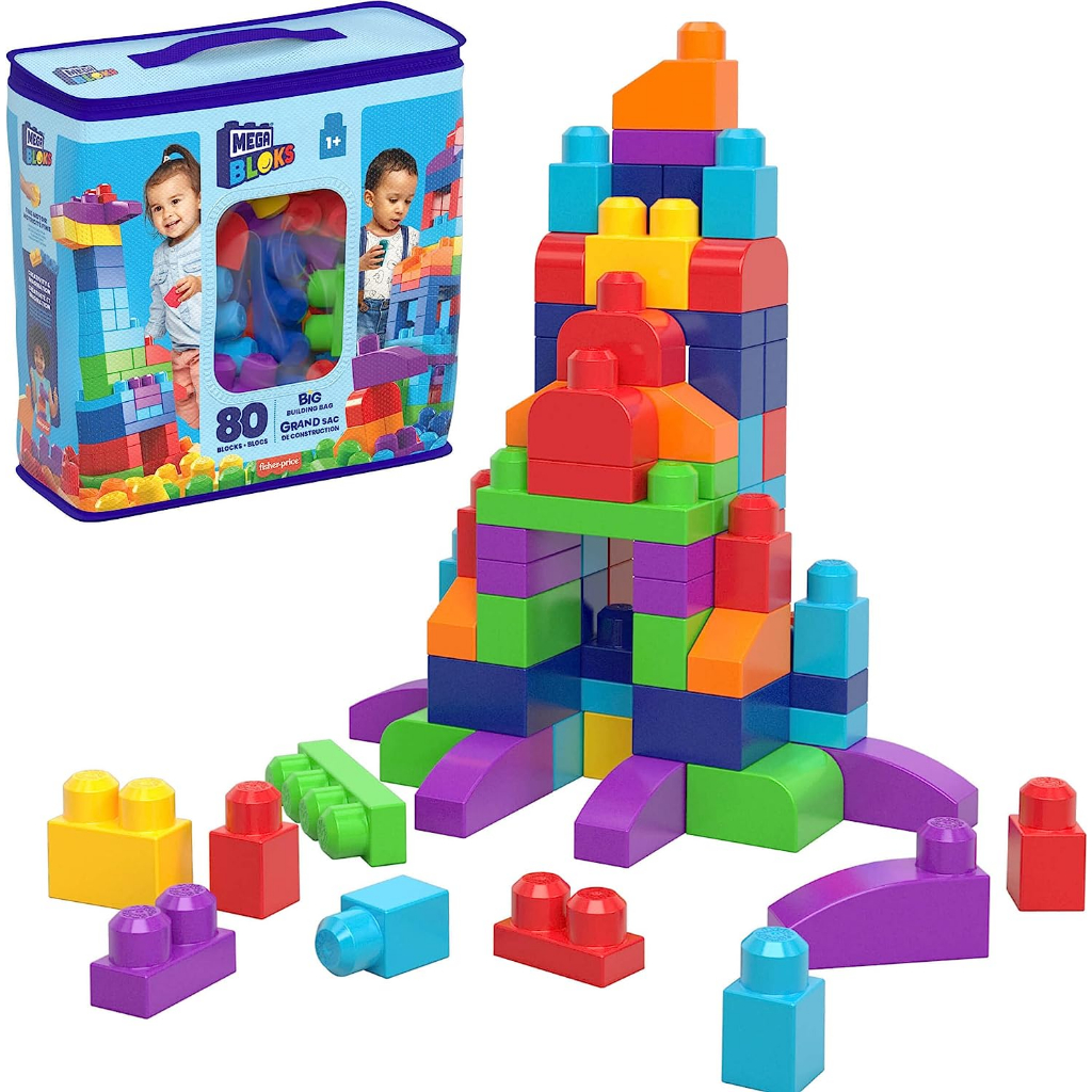 Bộ đồ chơi túi xếp hình Mega Bloks 80 Mảnh siêu to tăng cường trí tưởng tượng và sáng tạo - Chính Hãng - Mới 100%