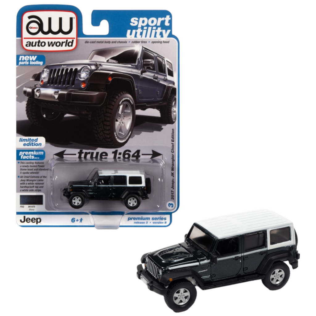 Xe mô hình Die-Cast AW 1:64 Jeep 2017 Wrangler Chief Edition BL - Chính Hãng - Mới 100%
