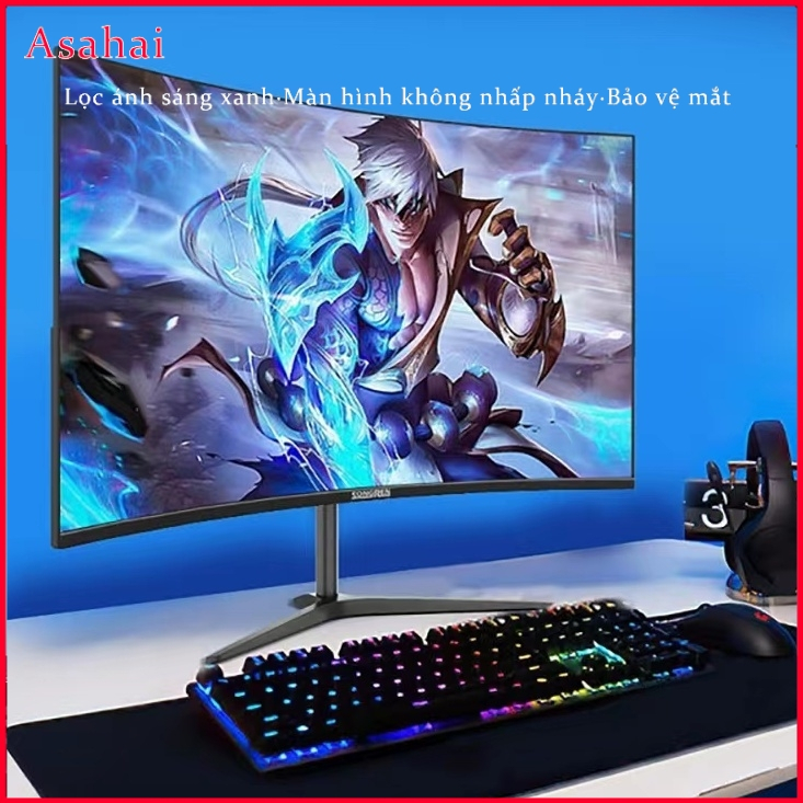 Asahai Màn Hình 32 Inch 144HZ 1K Không Viền Siêu Rõ Nét Màn Hình Làm Mờ DC 24 Inch Giám Sát Bề Mặt Cong Màn  27 Inch