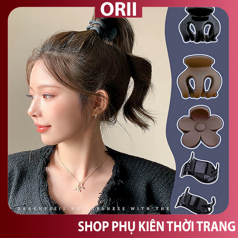 Kẹp tóc càng cua rẻ 3 răng 5 răng Hàn Quốc nữ đẹp hottrend 2023 ORII cặp búi cào tóc dễ thương màu đen.