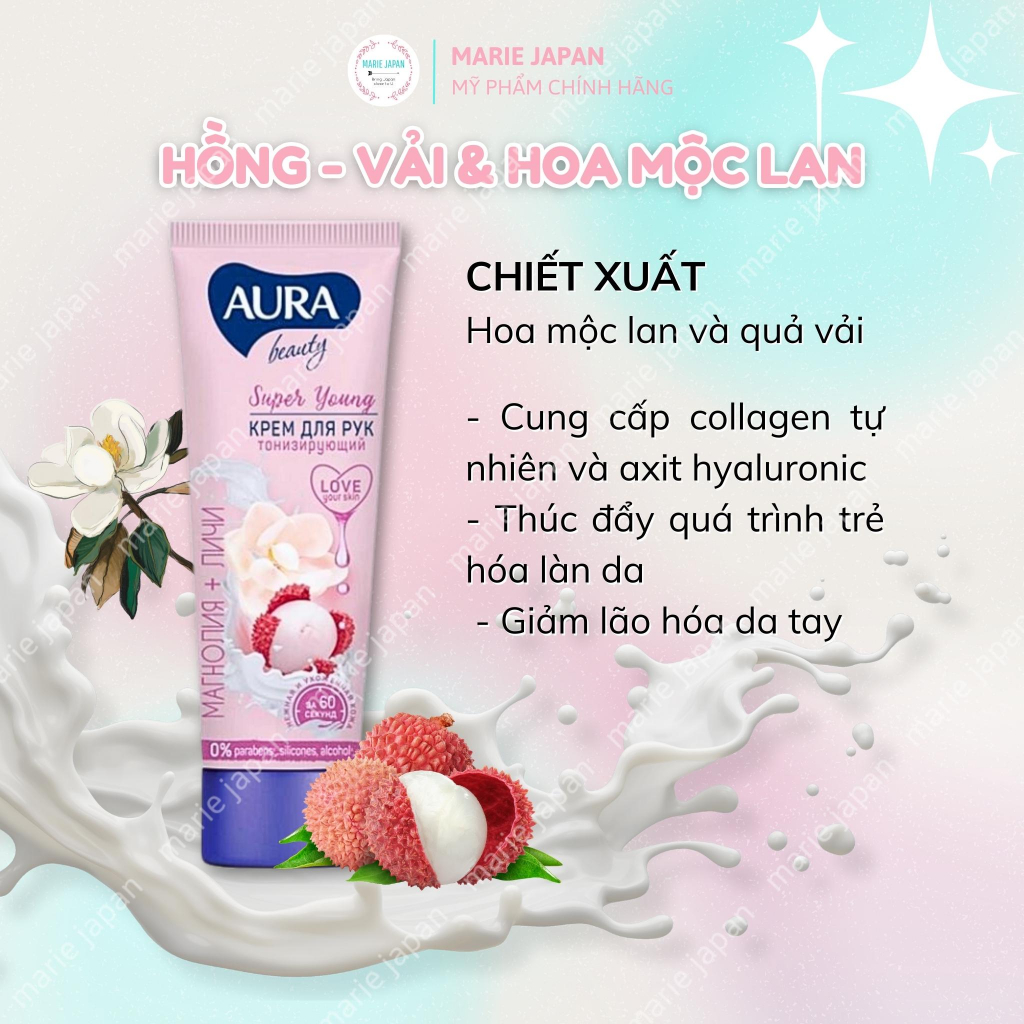 Kem Tay Lụa Aura Làm Mềm Da Tay Chân Giảm Nứt Nẻ Beauty Cream Nga Tuýp 75g