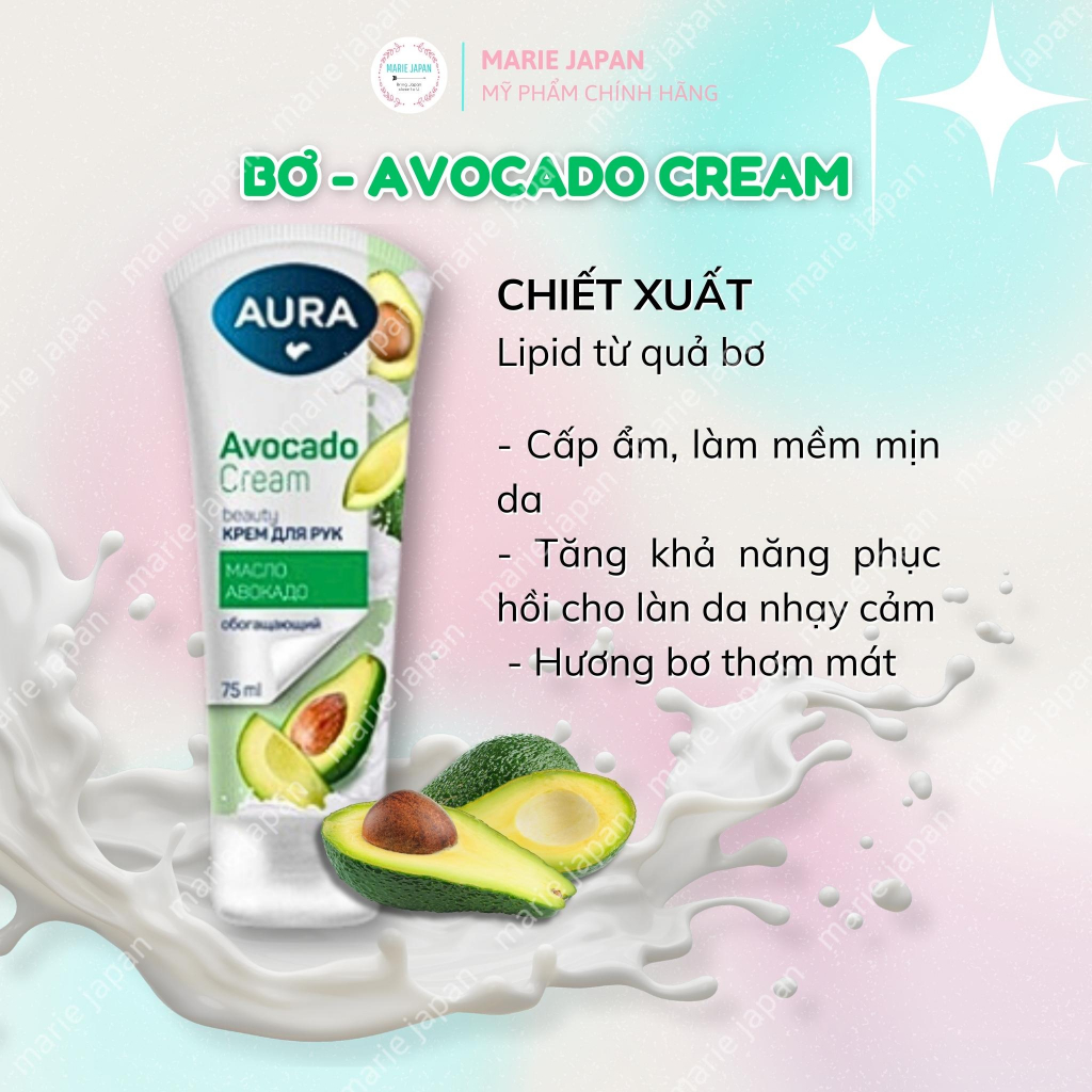 Kem Tay Lụa Aura Làm Mềm Da Tay Chân Giảm Nứt Nẻ Beauty Cream Nga Tuýp 75g