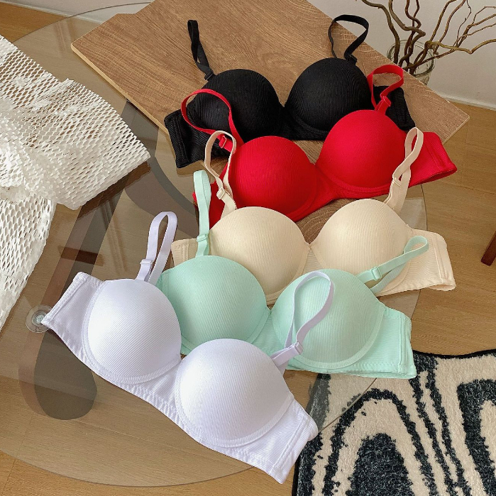 Áo ngực nâng ngực cúp ngang quyến rũ, Áo lót nữ cotton mút mỏng 3 nấc cài SAVILL A824