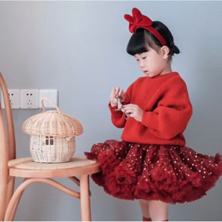 CV1023 - Chân Váy Tutu Đỏ Đô Bé Gái Siêu Bồng Bềnh ( Bồng Nhất) (Tutu.kk B023)