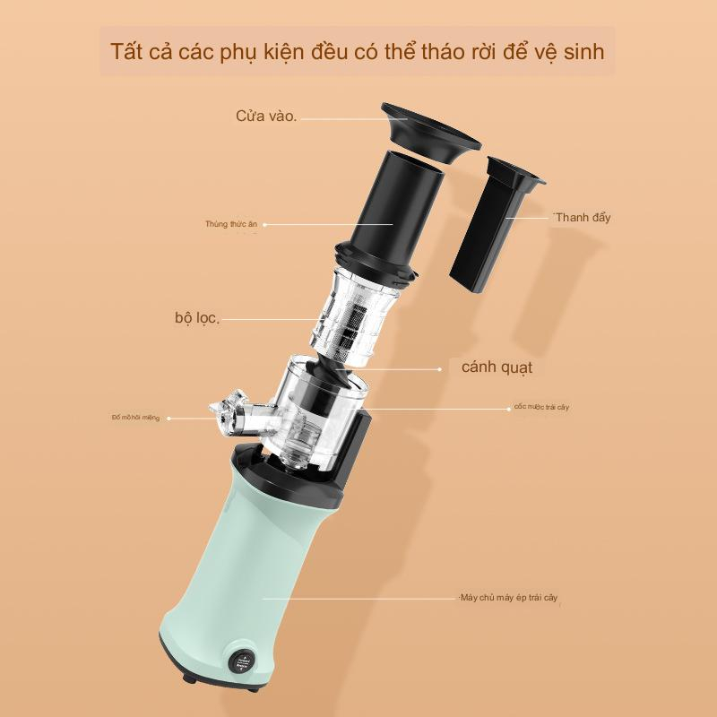 Máy Ép Chậm Hoa Quả Mini, Máy Ép Rau Củ Cho Gia Đình Tiện Dụng Cao Cấp Siêu Bền Ép Nguyên Chất 97%