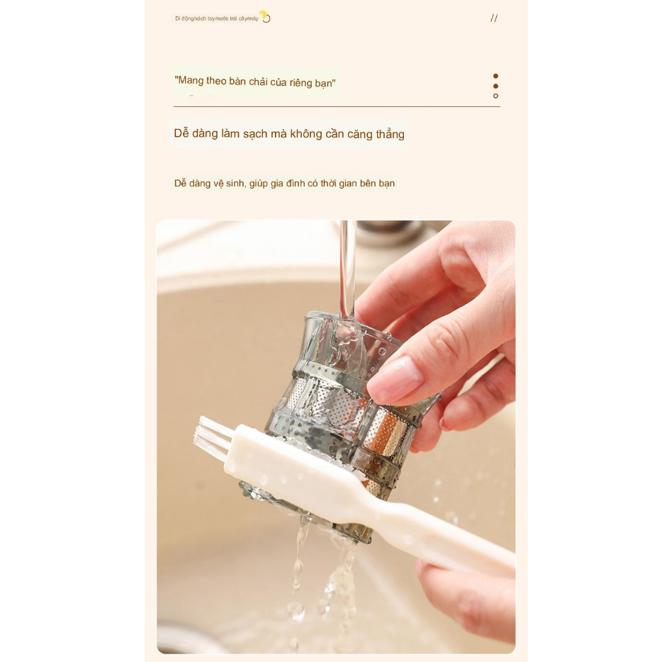 Máy Ép Chậm Hoa Quả Mini, Máy Ép Rau Củ Cho Gia Đình Tiện Dụng Cao Cấp Siêu Bền Ép Nguyên Chất 97%