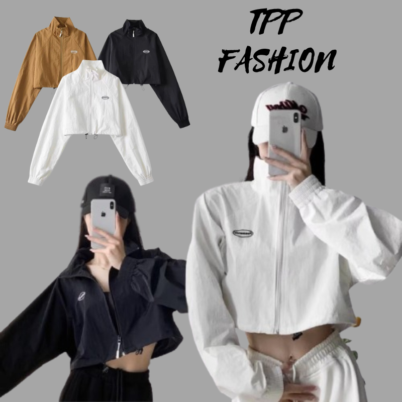 Áo khoác gió nữ dáng croptop 2 lớp siêu xinh, áo gió crt đẹp 3 màu đen trắng nâu TPP FASHION, CÓ HÌNH THẬT Ở CUỐI
