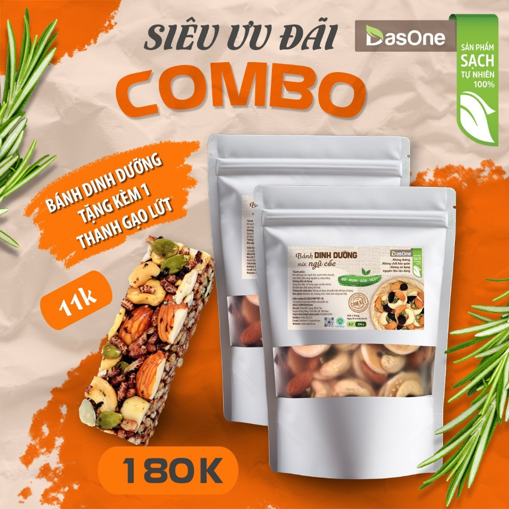 Combo 2 Gói Bánh Dinh Dưỡng Mix Ngũ Cốc _ DASONE