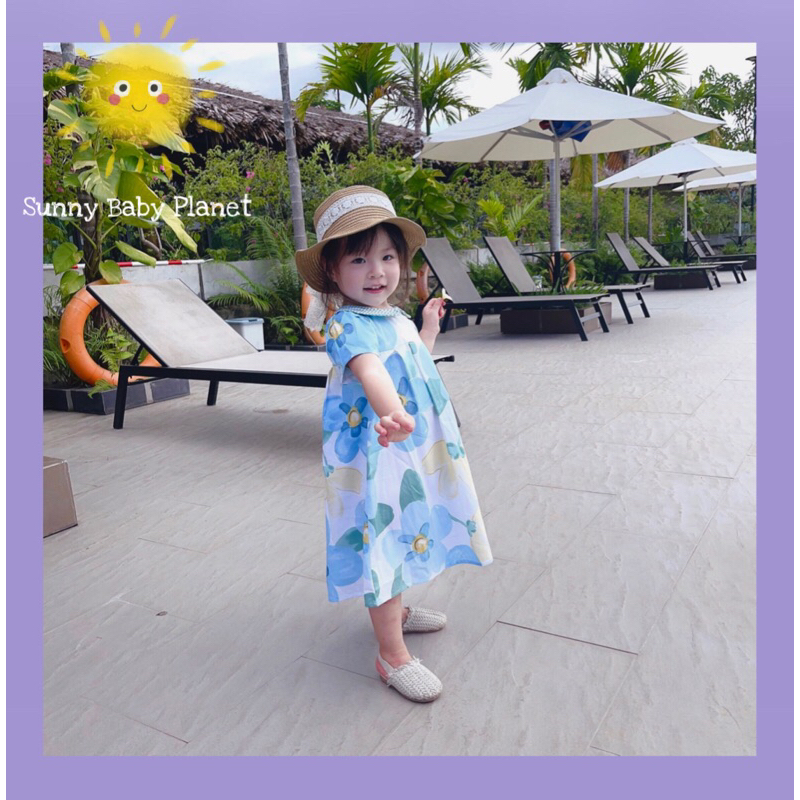 Váy bé gái Sunny váy thiết kế váy cotton cổ Peter Pan xinh xắn