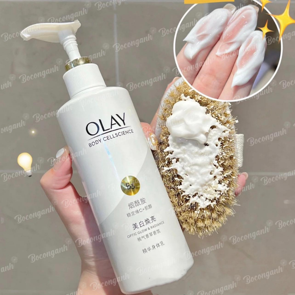 Dưỡng thể làm sáng, làm đều màu da Olay B3 + Vitamin C và Olay B3 +  Vitamin E 250ml