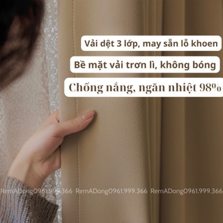 HN_Rèm vải trơn màu không họa tiết - màu nâu tây, NHIỀU SIZE, CÓ SẴN