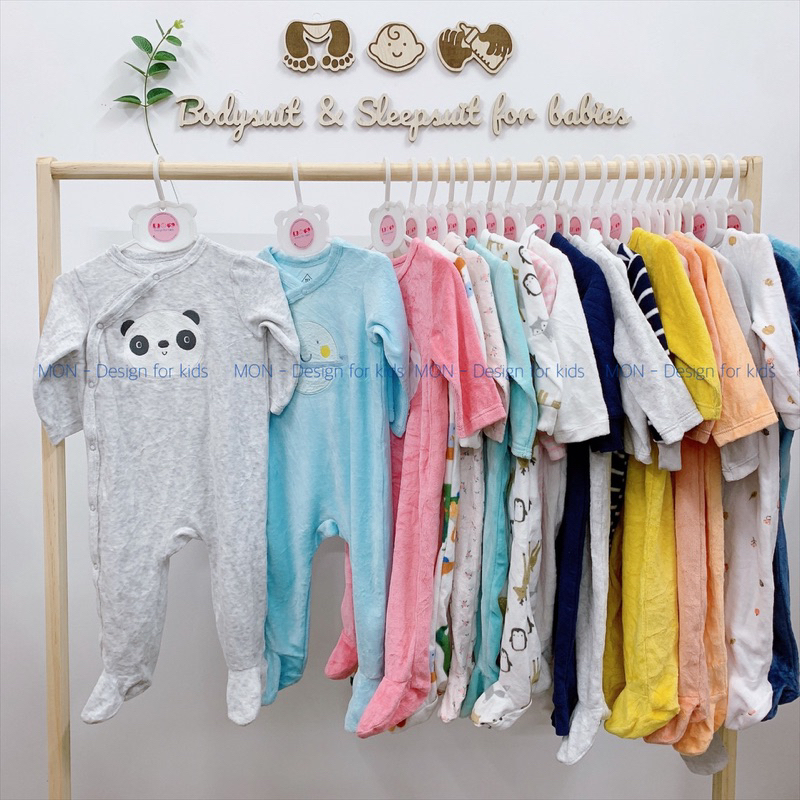 Sleepsuit nỉ, chần bông mẫu mới 2024 hàng xuất dư các hãng cho bé