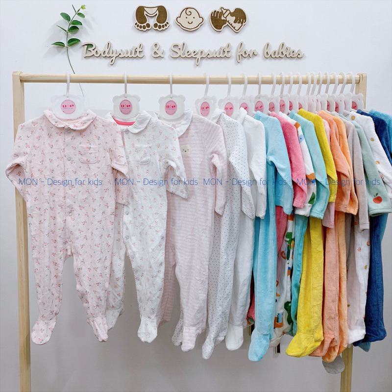 Sleepsuit nỉ, chần bông mẫu mới 2024 hàng xuất dư các hãng cho bé