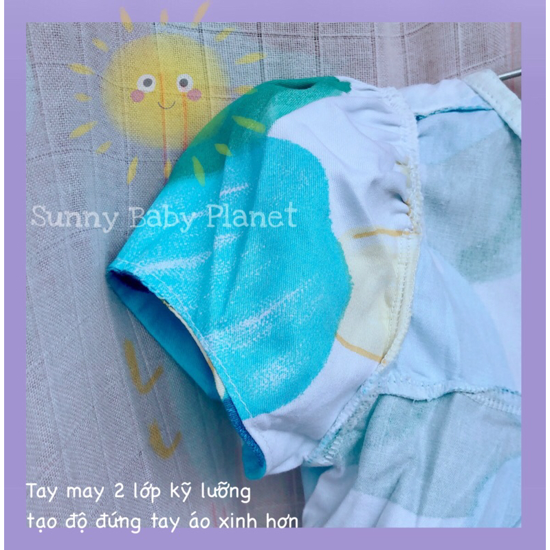 Váy bé gái Sunny váy thiết kế váy cotton cổ Peter Pan xinh xắn