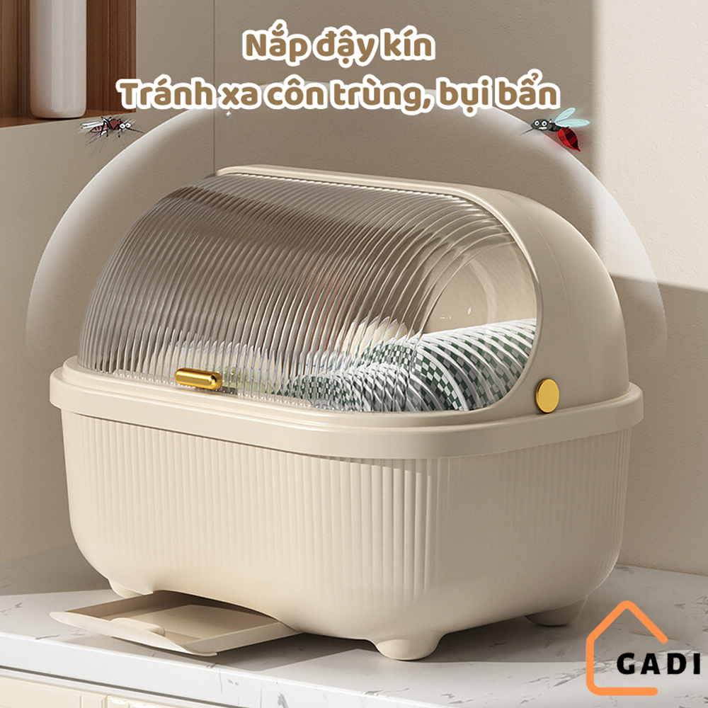 Hộp đựng chén bát đĩa có nắp đậy, tủ bếp chống côn trùng, bụi bẩn, giá đựng bát đũa thoát nước ngăn ẩm mốc thông minh
