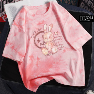 Áo Thun Loang, Áo Phông Nam Nữ Unisex Tay Lỡ By JOLI BST 7 In Hình Chất Cotton Form Rộng