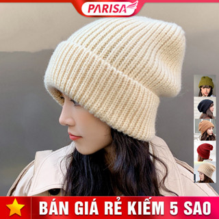 Mũ Len Nam Nữ Che Tai Ấm Áp Màu Trơn Chất Dày Dặn P2387