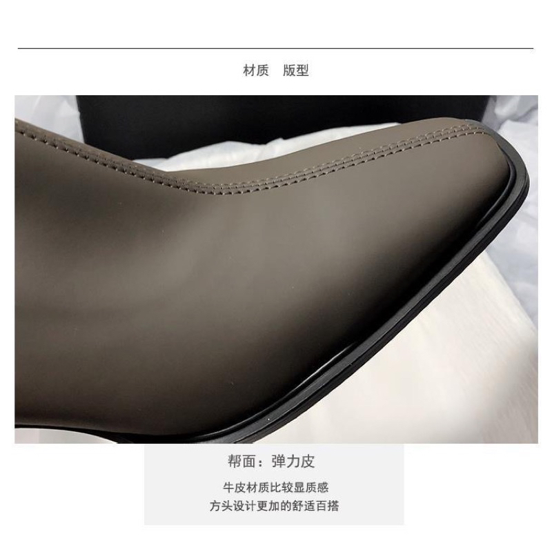 Bốt da PU Forever đế vuông cao 7CM hàng mới 2023