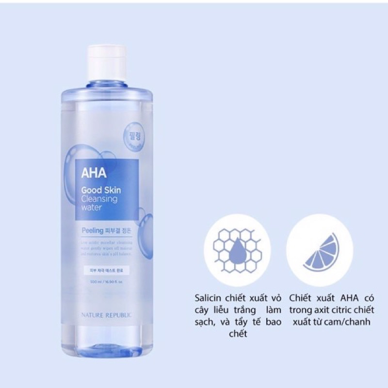 Nature Republic Nước tẩy trang Good Skin AHA Cleansing Water 500ml
