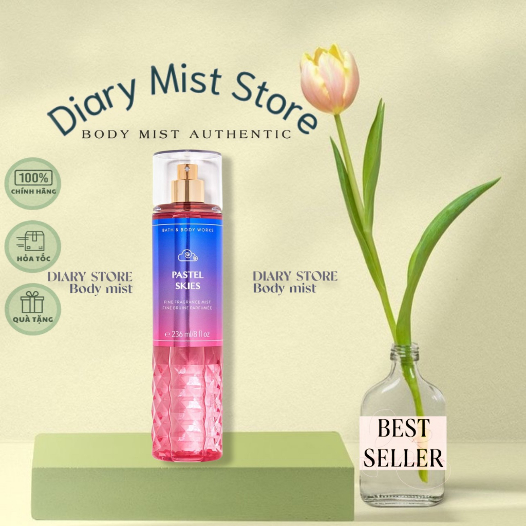 𝐃𝐢𝐚𝐫𝐲𝐦𝐢𝐬𝐭.𝐬𝐭𝐨𝐫𝐞 Xịt thơm toàn thân Bath & Body Works - Pastel Skies