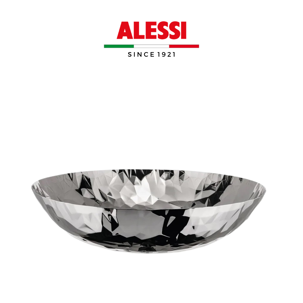 Đĩa trang trí trung tâm bàn ăn họa tiết phay sáng bằng thép không gỉ ALESSI JOY N.1 - Hàng chính hãng
