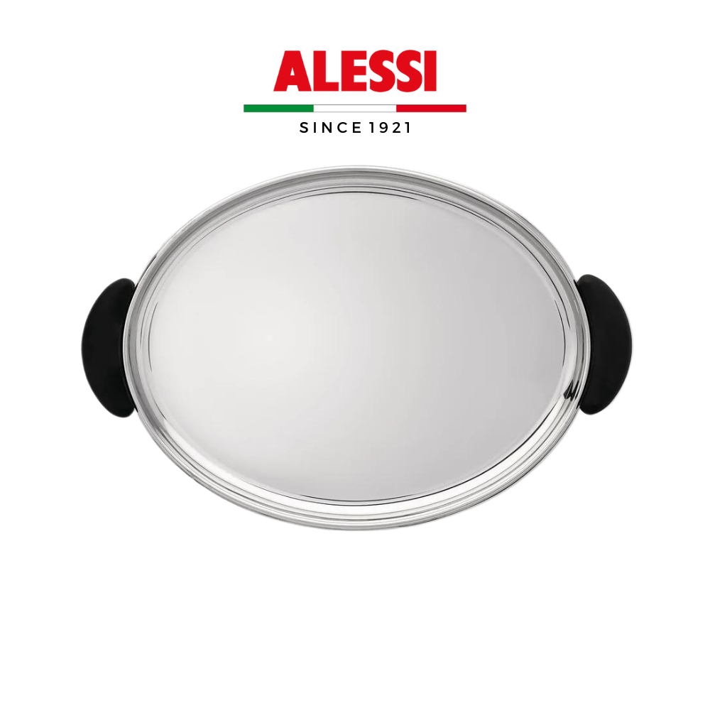 Khay oval đựng ấm chén bằng thép không gỉ ALESSI BOMBÉ - Hàng chính hãng