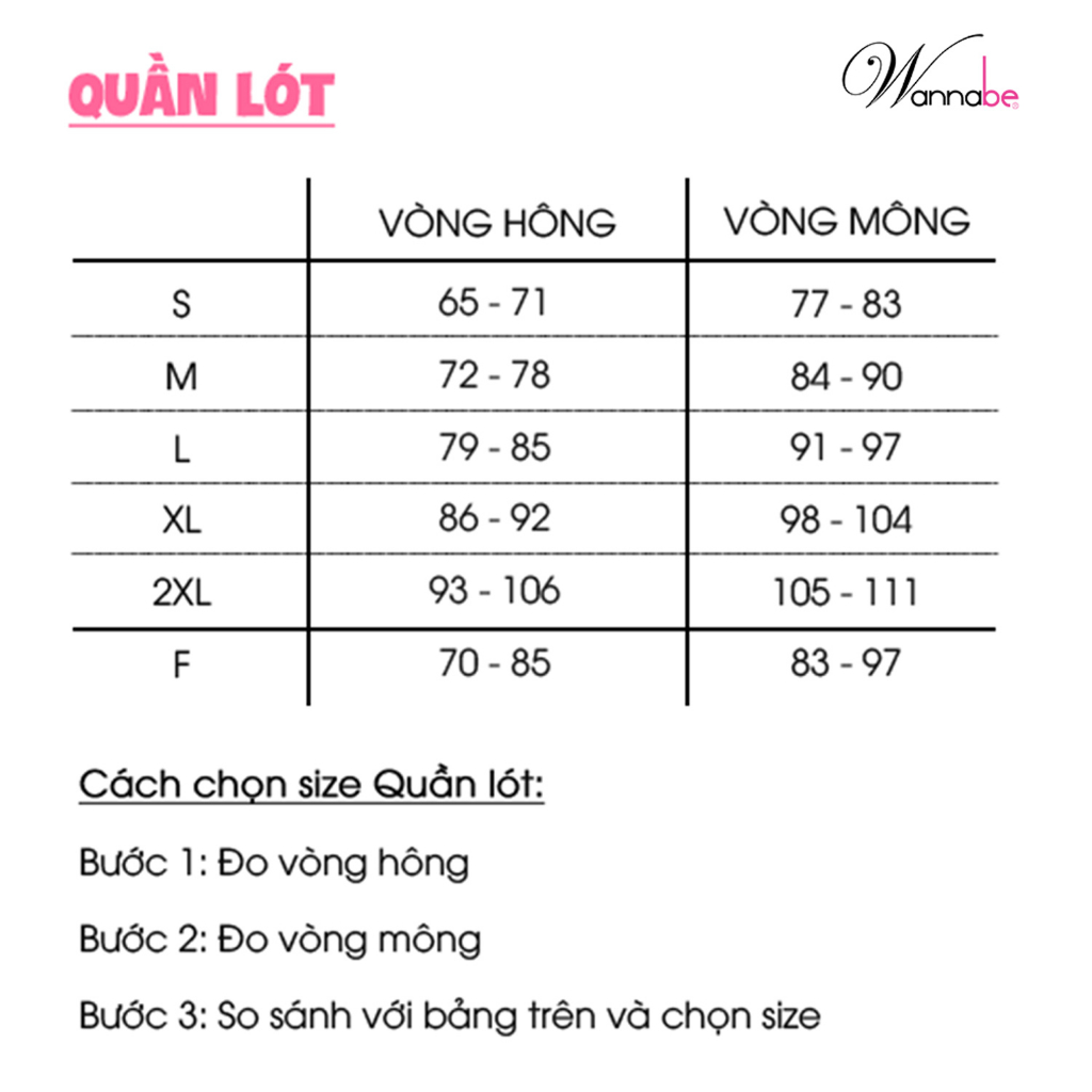 Combo 3 quần lót da kem đen WANNABE QL180 quần chíp su co giãn mềm mát thoải mái, không cứng, không hằn mông