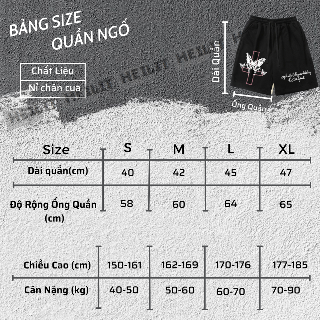 Quần Thun Ngố Nam Họa Tiết Nổi Bật HeiLit Short Nỉ Đùi Dáng Cao Dày Dặn Có Túi Kết Hợp Dây Rút