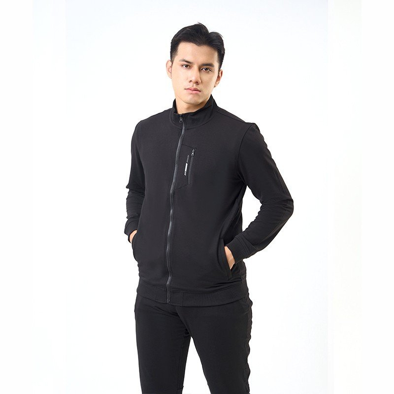 Bộ Thể Thao Nam Mùa Đông Lusso, Vải Cotton USA Xuất Khẩu Có Khoá Kéo BNF-007