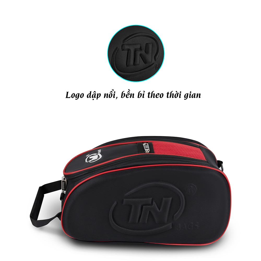 Túi Thể Thao Màu Đen TN Bags TN.B 9001, Túi Đựng Giày Đá Bóng Cao Cấp 2 Ngăn Tiện Lợi, Chống Thấm Chống Nước