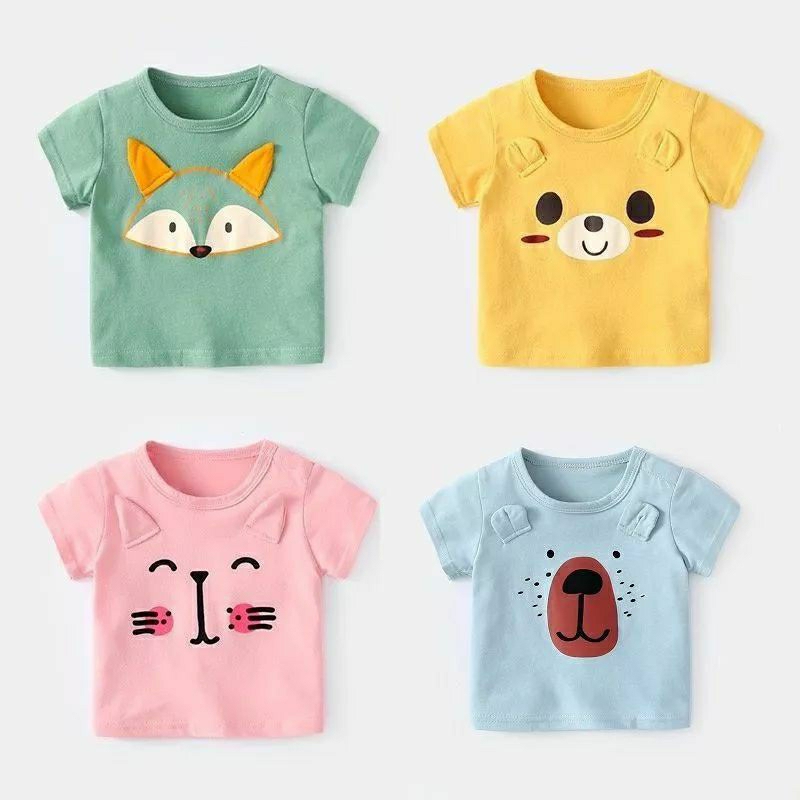 Mới | Áo thun cộc tay hoạt hình gắn tai 3D sành điệu cho bé 8-18kg