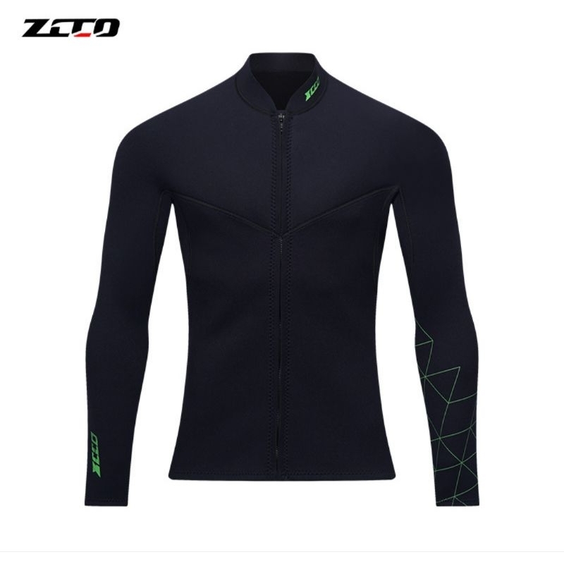 Áo bơi lẻ giữ nhiệt dài tay cho nam dày 2.5mm MT301 size 45-80kg ZCCO màu đen, màu xám, chữ xanh lá giữ ấm,cản gió