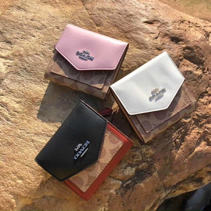 Ví nữ gập mini phối màu 12cm đẹp