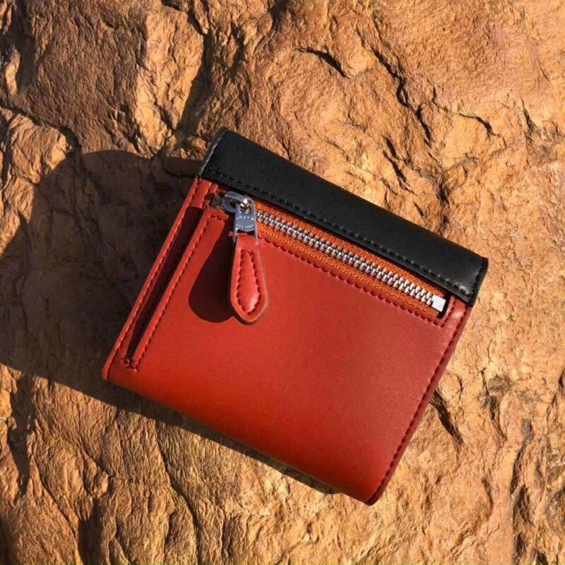 Ví nữ gập mini phối màu 12cm đẹp