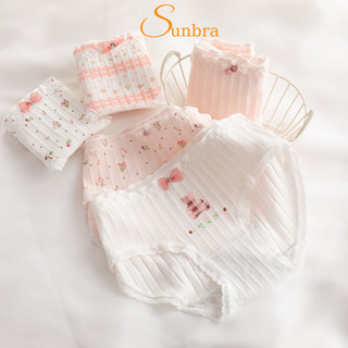 Quần Lót Nữ Cotton Cao Cấp Họa Tiết Dễ Thương Viền Bèo Thoáng Mát SUNBRA 618