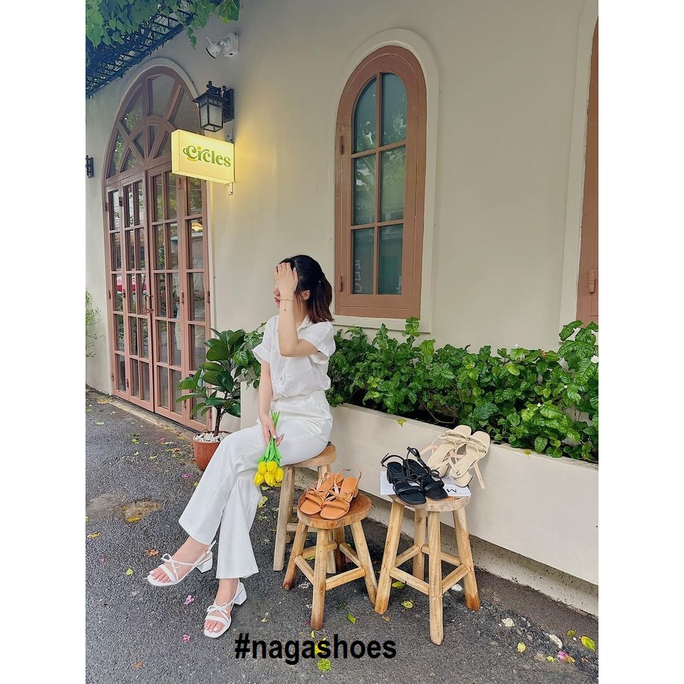 CAO GÓT NAGASHOES PHỐI QUAI THẮT NƠ 5P NAC263